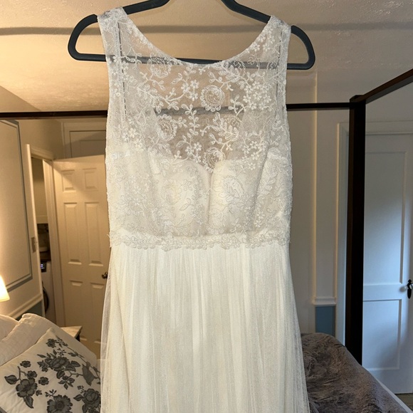 Jenny Yoo CLAUDINE Sleeveless Embroidered Tulle Wedding Dress Ivory 4 - Picture 12 of 13